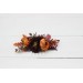 Flower comb in rust burgundy cinnamon orange color scheme. Wedding accessories for hair. Bridal flower comb. Bridesmaid floral comb. 0033