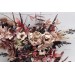 Wedding Bouquets in Beige, Brown, Mocha Mousse & Burgundy | Cascading Faux Bridal & Bridesmaid Bouquets