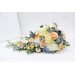 Spring & Summer Wedding Bouquets in Peach, Yellow & Dusty Blue | Faux Cascading Bridal & Bridesmaid Bouquets