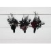 Wedding Boutonnieres & Wrist Corsage in Silver, Black & Purple | Faux Flower Accessories