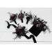 Wedding Boutonnieres & Wrist Corsage in Silver, Black & Purple | Faux Flower Accessories