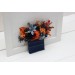 Pocket Boutonniere in Navy Blue & Rust | Square Flower Accessories