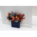 Pocket Boutonniere in Navy Blue & Rust | Square Flower Accessories