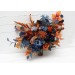 Wedding Bouquets in Navy Blue & Rust | Cascading Faux Bridal & Bridesmaid Bouquets