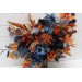Wedding Bouquets in Navy Blue & Rust | Cascading Faux Bridal & Bridesmaid Bouquets