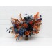 Wedding Bouquets in Navy Blue & Rust | Cascading Faux Bridal & Bridesmaid Bouquets