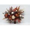 Wedding bouquets in ivory rust colors. Bridal bouquet. Cascading bouquet. Faux bouquet. Bridesmaid bouquet. 5220
