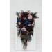 Wedding Bouquets in Burgundy, Navy Blue, Gold & Pink | Cascading Faux Bridal & Bridesmaid Bouquets with Peacock Feathers