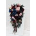 Wedding bouquets in burgundy navy blue gold pink colors. Bridal bouquet. Peacock feathers  bouquet. Cascading bouquet. Faux bouquet. Bridesmaid bouquet. 5221