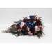 Wedding Bouquets in Burgundy, Navy Blue, Gold & Pink | Cascading Faux Bridal & Bridesmaid Bouquets with Peacock Feathers