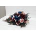 Wedding Bouquets in Burgundy, Navy Blue, Gold & Pink | Cascading Faux Bridal & Bridesmaid Bouquets with Peacock Feathers