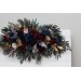 Flower Arch Arrangement in Burgundy, Navy Blue, Gold & Pink | Faux Floral Archway for Wedding