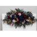 Flower Arch Arrangement in Burgundy, Navy Blue, Gold & Pink | Faux Floral Archway for Wedding