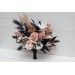 Wedding bouquets in dusty rose black cinnamon white colors. Bridal bouquet. Faux bouquet. Bridesmaid bouquet. 5203