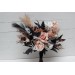 Wedding bouquets in dusty rose black cinnamon white colors. Bridal bouquet. Faux bouquet. Bridesmaid bouquet. 5203