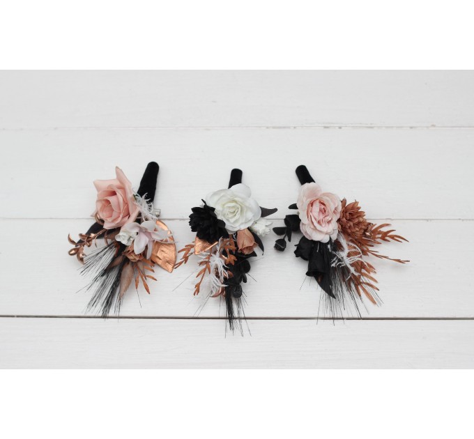 Wedding Boutonnieres & Wrist Corsage in Dusty Rose | Faux Flower Accessories
