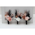 Wedding Boutonnieres & Wrist Corsage in Dusty Rose | Faux Flower Accessories
