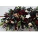 Flower Arch Arrangement in Burgundy, Black, Gold & Ivory | Faux Floral Archway for Wedding