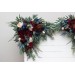 Set of 2 Flower Arch Arrangements in Burgundy, Navy Blue & Blush Pink | Faux Floral Archway for Wedding