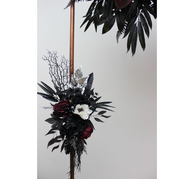 Artificial Flowers in Black, Grey & Silver Colours