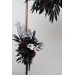 Flower Arch Arrangement in Deep Purple, Black, Silver & White | Faux Floral Archway for Wedding
