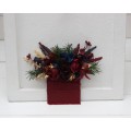 Pocket Boutonniere in Burgundy, Navy Blue & Gold | Square Flower Accessories