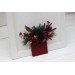 Pocket Boutonniere in Burgundy, Navy Blue & Gold | Square Flower Accessories