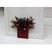 Pocket Boutonniere in Burgundy, Navy Blue & Gold | Square Flower Accessories