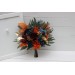 Dark teal rust gold bouquet. Navy blue orange flowers. Bridal bouquet.  Faux bouquet. Bridesmaid bouquet. 5208