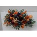 Flower Arch Arrangement in Teal, Rust, Gold, Plum & Mustard | Faux Floral Archway for Jewel-Tone Wedding