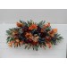 Flower Arch Arrangement in Teal, Rust, Gold, Plum & Mustard | Faux Floral Archway for Jewel-Tone Wedding