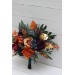 Wedding Bouquets in Teal, Rust, Gold, Plum & Mustard | Cascading Faux Bridal & Bridesmaid Bouquets