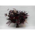 Wedding Bouquets in Deep Purple & Burgundy | Cascading Faux Bridal & Bridesmaid Bouquets