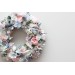 Flower wreath. Wall decor. Wedding decor. All season wreath. Home decor. Lantern flowers. Blush pink  and dusty blue wreath. 5131-2