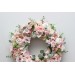 Flower wreath. Wall decor. Wedding decor. All season wreath. Home decor. Lantern flowers. Blush pink wreath.05131-1