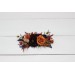 Flower comb in rust orange burgundy navy blue color scheme. Wedding accessories for hair. Bridal flower comb. Bridesmaid floral comb. 0043