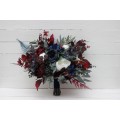 Wedding Bouquets in Navy Blue, White & Burgundy | Cascading Faux Bridal & Bridesmaid Bouquets