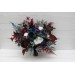 Wedding Bouquets in Navy Blue, White & Burgundy | Cascading Faux Bridal & Bridesmaid Bouquets