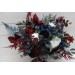 Wedding Bouquets in Navy Blue, White & Burgundy | Cascading Faux Bridal & Bridesmaid Bouquets