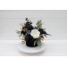 White black gold centerpiece. Table decor. Wedding flowers in box. 5065