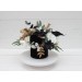 White black gold centerpiece. Table decor. Wedding flowers in box. 5065