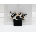 Pocket Boutonniere in White, Black & Gold | Faux Flower Accessories