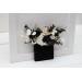 Pocket Boutonniere in White, Black & Gold | Faux Flower Accessories