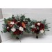 Wedding Bouquets in Rust, Blush Pink & Burgundy | Cascading Faux Bridal & Bridesmaid Bouquets