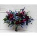 Wedding Bouquets in Teal, Magenta, Blue & Purple | Cascading Faux Bridal & Bridesmaid Bouquets