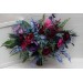 Wedding Bouquets in Teal, Magenta, Blue & Purple | Cascading Faux Bridal & Bridesmaid Bouquets