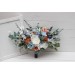 Spring & Summer Wedding Bouquets in White, Terracotta & Dusty Blue | Faux Bridal & Bridesmaid Cascading Bouquets