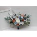 Spring & Summer Wedding Bouquets in White, Terracotta & Dusty Blue | Faux Bridal & Bridesmaid Cascading Bouquets