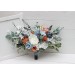 Spring & Summer Wedding Bouquets in White, Terracotta & Dusty Blue | Faux Bridal & Bridesmaid Cascading Bouquets