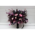 Wedding Bouquets in Deep Purple, Fuchsia & Candy Pink | Cascading Faux Bridal & Bridesmaid Bouquets